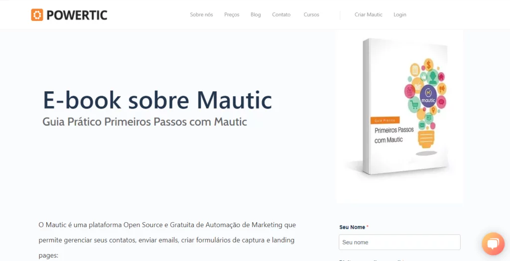 Exemplo de landing page de qualificação de lead com entrega de conteúdo rico